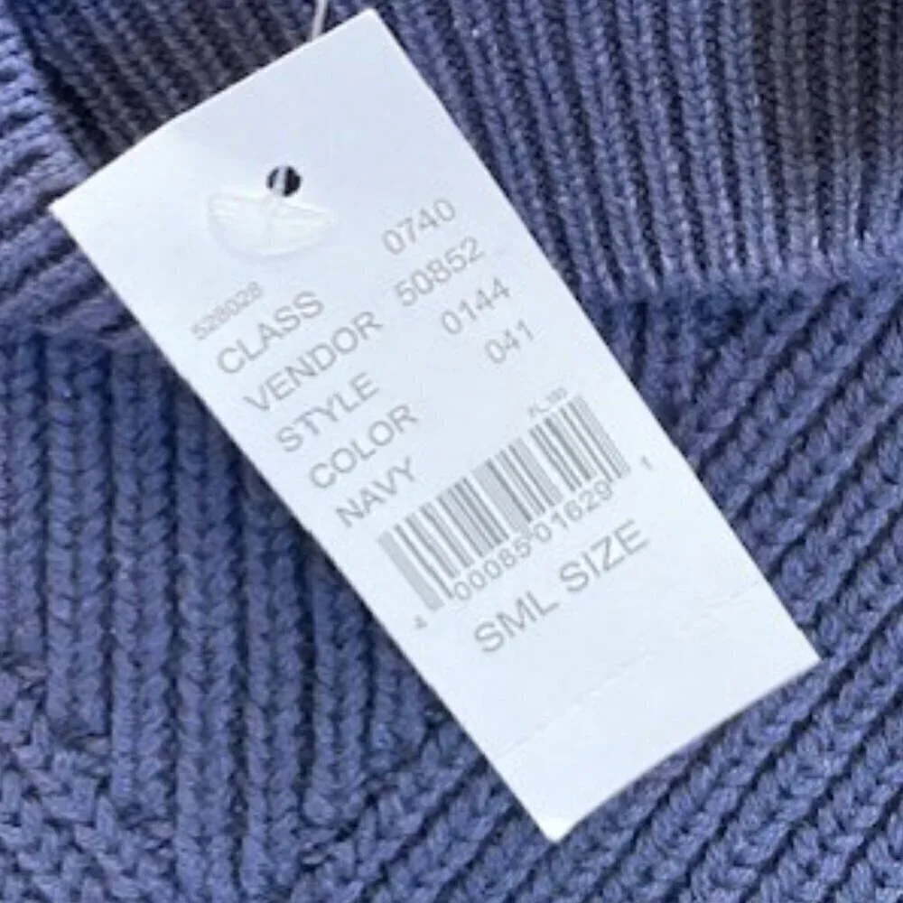 NWT Kendall and Kylie Navy Blue Cropped Knit Sweater Small - Picture 14 of 15
